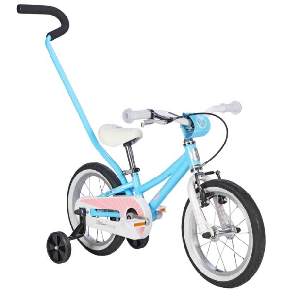 Byk E250 14" - Inc Training Wheels & Handle - (sky Blue / White & Pink)