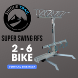 Single Trail Vertical Bike Rack (Super RFS) With Swinging Arm - Silver