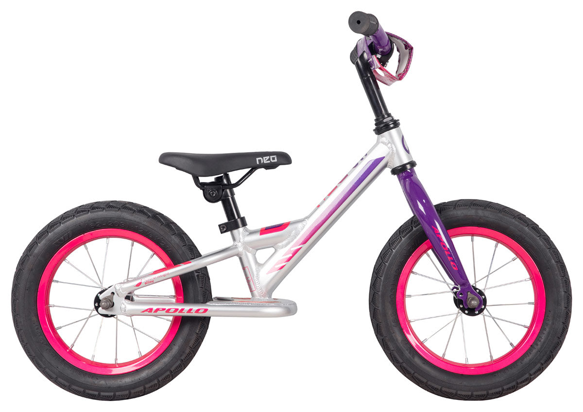 Neo+ Bike Jr Girls 12" Silver / Purple-pink Fade