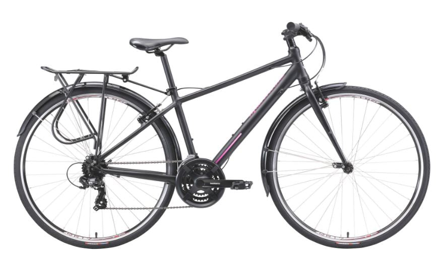 Malvern Star Sprint 2 (flat Bar X-road Bike) Matte Black / Pink [sz:x-small]