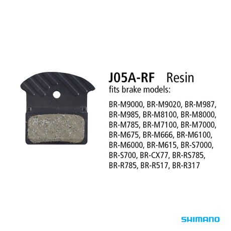 Shimano Disc Brake Pads - Br-m9000 - 2 Pot - J05a-rf W/fin