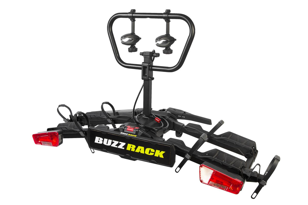 Buzz Bike Rack - Scorpion Pro 2 - Tow Ball Mounted 2 Bike Platform Rack - Inc Lights