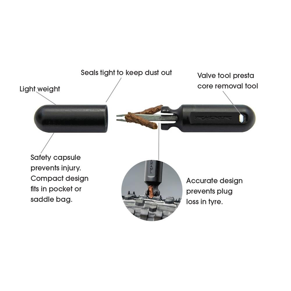 Ryder - Slug Plug Tubeless Repair Kit - (inc Tool & Hard Case For 2 Packs Of Slugs)