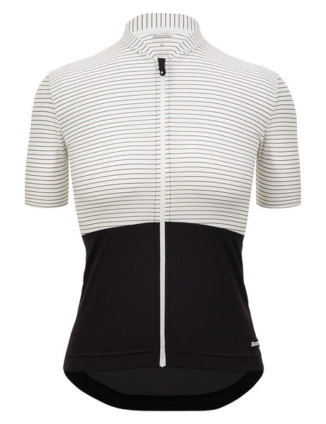 Santini - Colore Riga Womans Short Sleeve Summer Jersey Black/white [sz:large]