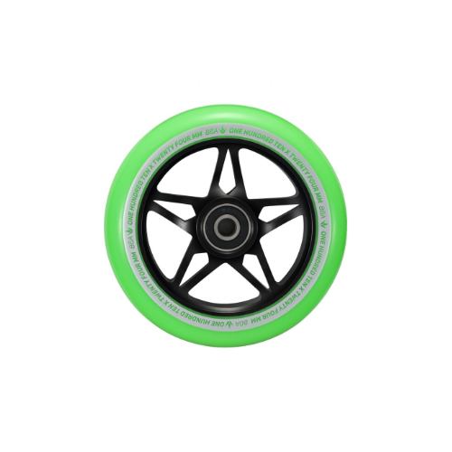 Envy Scooter Wheel 110mm X 24mm S3 Inc Abec 9 Bearings (black/green) (single)