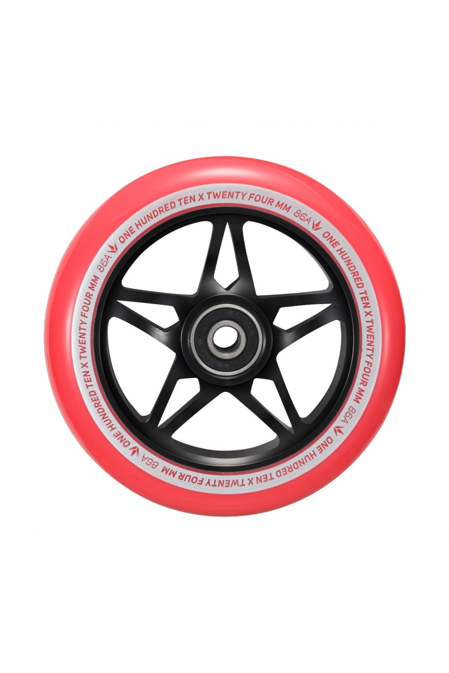 Envy Scooter Wheel 110mm X 24mm S3 Inc Abec 9 Bearings (black/red) (single)