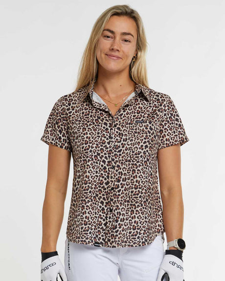 Dharco Womens Tech Party Shirt | Leopard [sz:large]