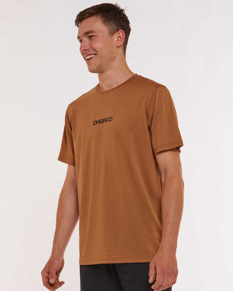 Dharco Mens Short Sleeve Tech Tee | Caramel [sz:large]