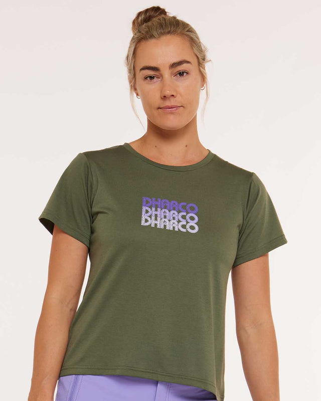 Dharco Womens Short Sleeve Tech Tee | Garigal Green [sz:large]